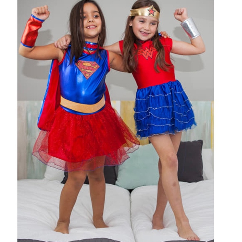 Díol Hot Dlí agus Cirt Leanaí Supergirl Tutu Gúna Oíche Shamhna do Chailíní