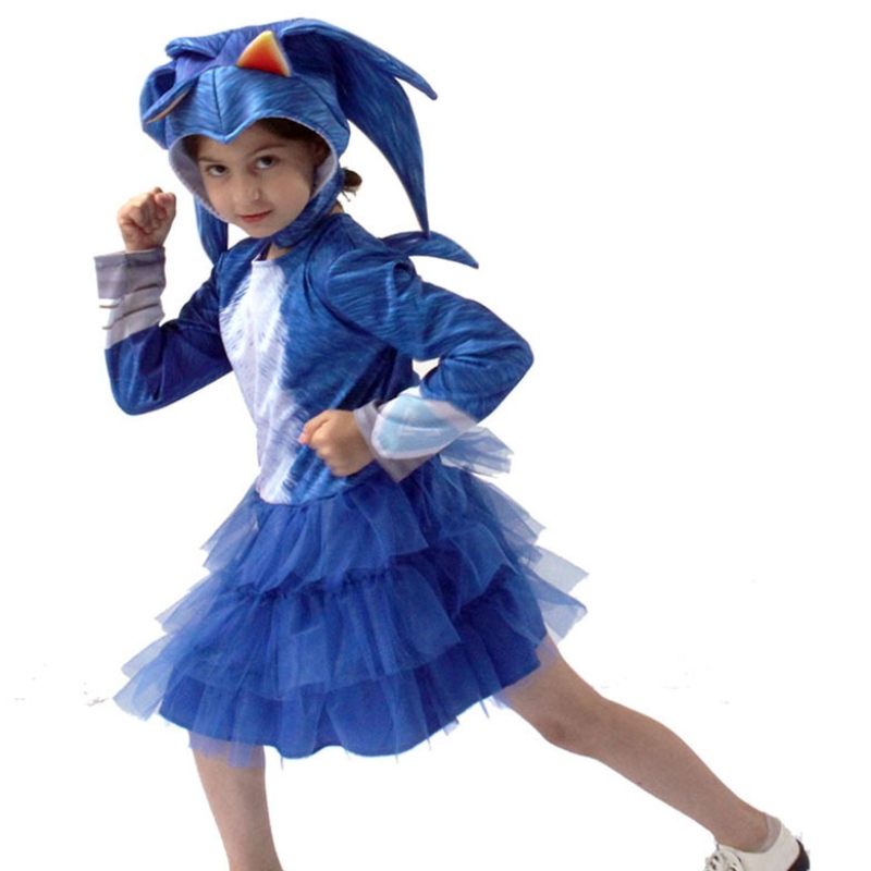 Lána bPáistí Sonic Hedgehog Cailíní Cosplay Éadaí agus Gúna Leanaí Leanaí