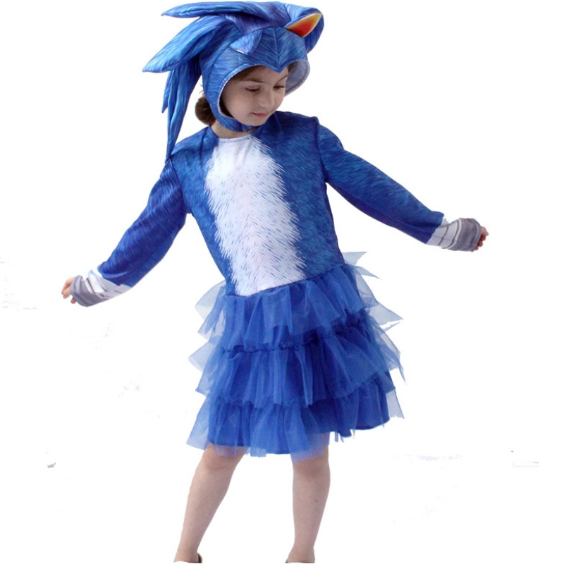 Lána bPáistí Sonic Hedgehog Cailíní Cosplay Éadaí agus Gúna Leanaí Leanaí