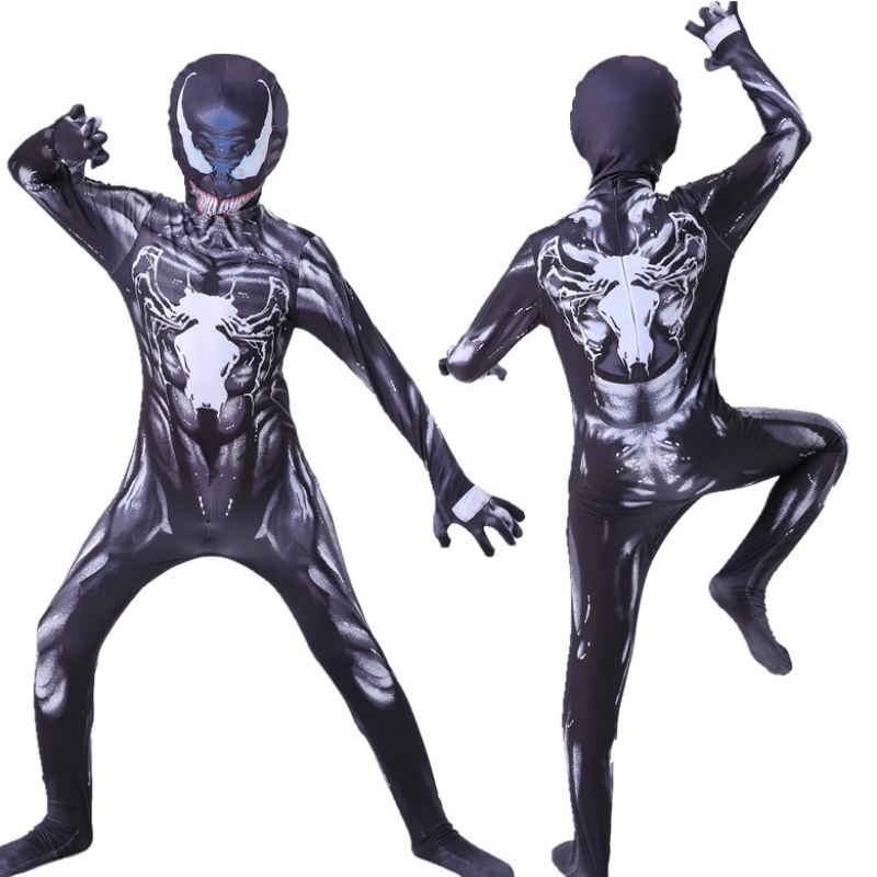 Kids Venom éadaí Cosplay Costas Superhero Costumes Cuit Jumpsuit Bodysuit