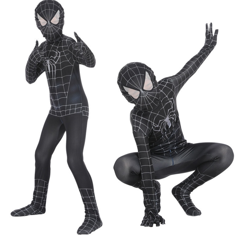 Spiderman Cosplay Black Bodysuit Laoch Ról Imeartha an Anime Teann an Anime Muscle Feisteas Oíche Shamhna