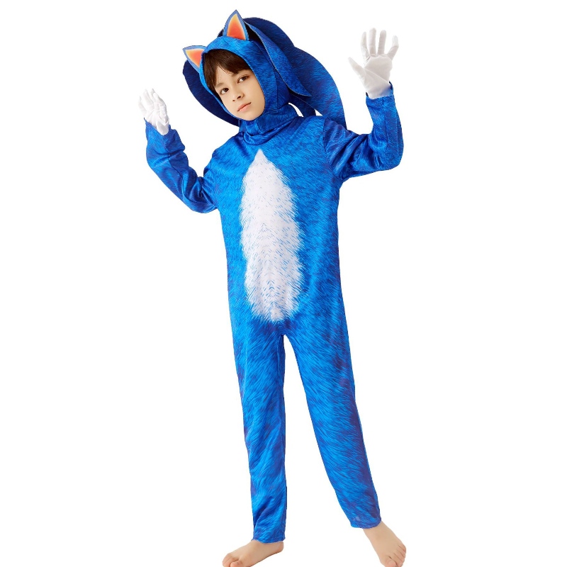 Buachaillí Stíl Nua Jumpsuits le Páirtí Accessories Cosplay Clothes Clothes Kids Sonic Oíche Shamhna