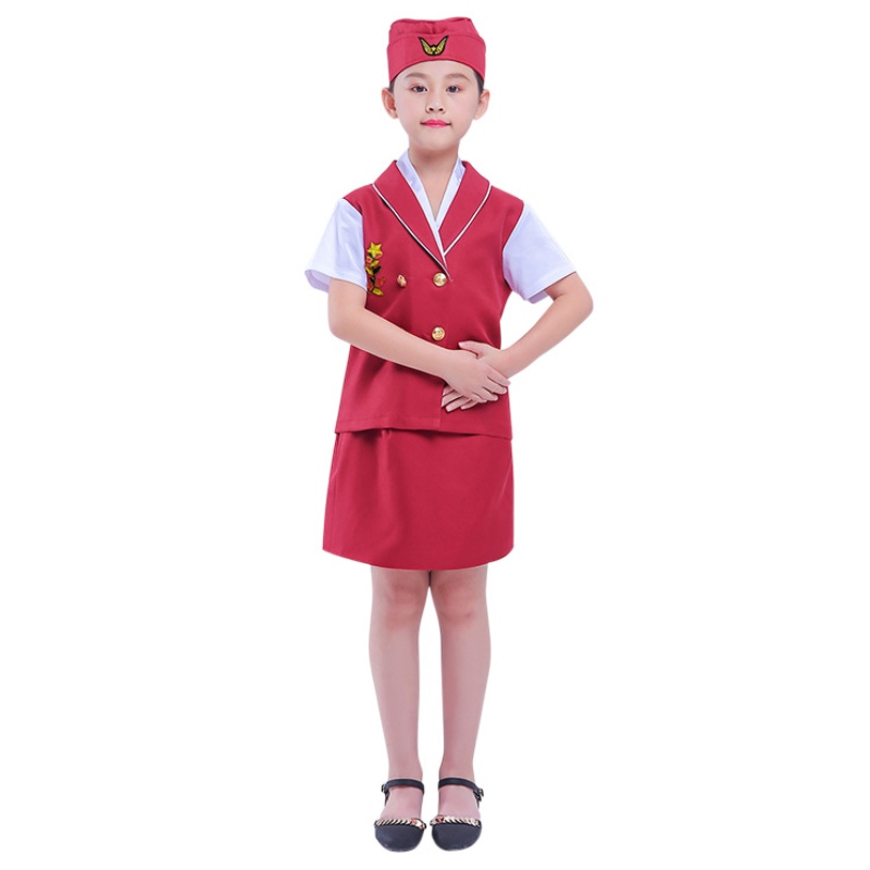 Éadaí Stewardess Leanaí Kindergarten Cosplay Ról Ról Imeartha Éadaí Gairmiúla Éadaí Gairmiúla Oíche Shamhna