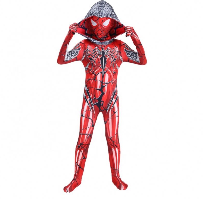 2022 Dath Dearg Nua Iomlán Fullbody Suit Páirtí Oíche Shamhna Teilifíse Nmovie Cosplay Anime Anime Spiderman éadaí Spiderman le masc aghaidh