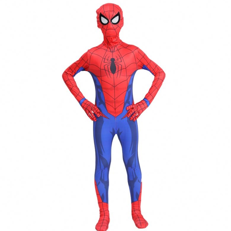 Classic Classic Hot-Sale Páirtí Oíche Shamhna Páistí Nadult TV Nmovie Superhero Cosplay Anime Jumpsuit Spiderman éadaí éadaí faoi dhíon le masc