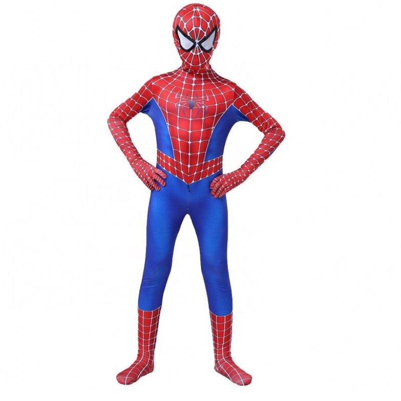 Zip Up Scannán Clasaiceach Anime Jumpsuit Tight do Charnabhal Oíche Shamhna Éadaí Cospideoige Amazing Spiderman dona páistí le masc aghaidh