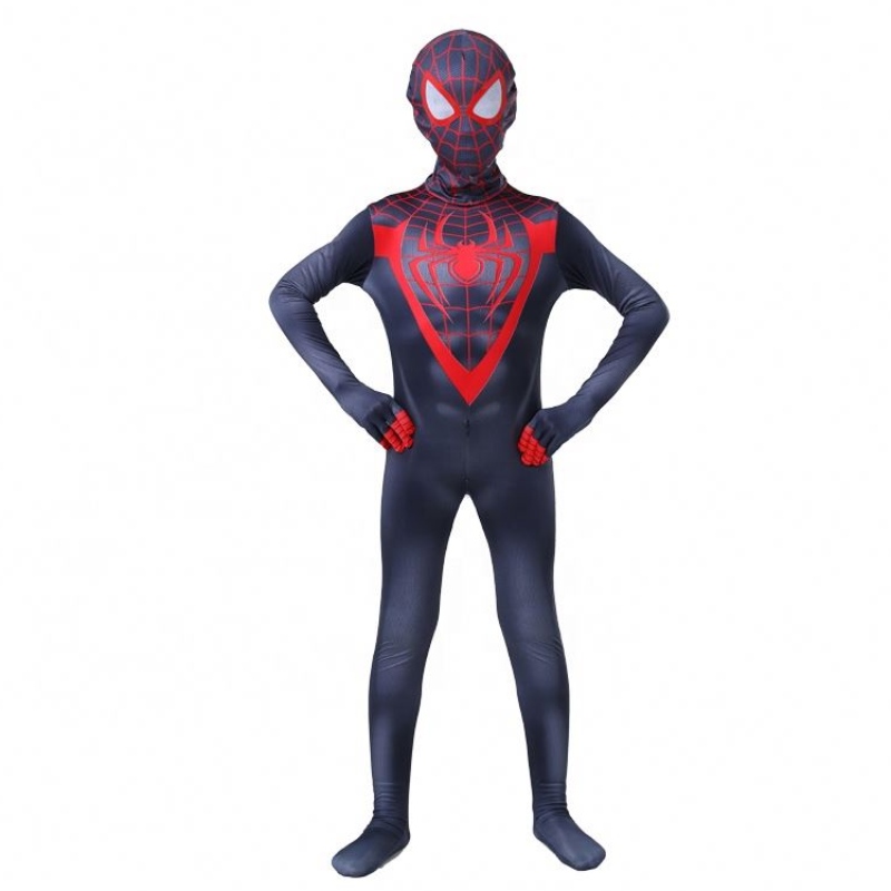 Stíl Nua Díol Te Oíche Shamhna Dubh Do Buachaillí Teilifíse Leanaí Nmovie Superhero Cosplay Factory Monarcha Díreach Spider Man Jumpsuit Costumes