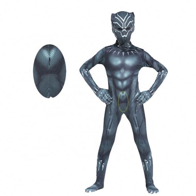 Hot Marvel Africa Oíche Shamhna Wakanda Forever Zentai Suit do Pháistí&adults Fantastic Black Panther Ceithre Éadaí