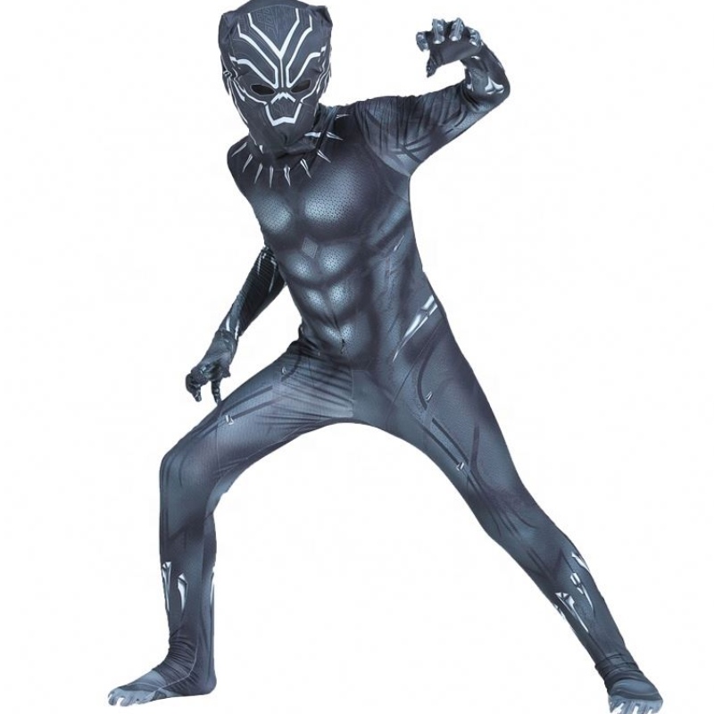 Hot Marvel Africa Oíche Shamhna Wakanda Forever Zentai Suit do Pháistí&adults Fantastic Black Panther Ceithre Éadaí