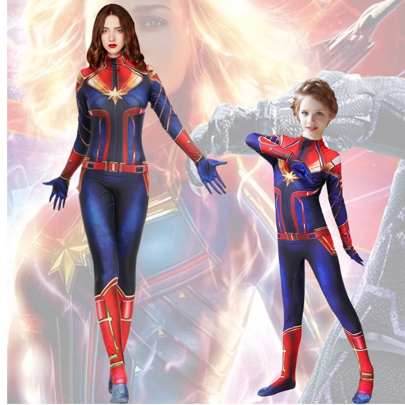 Captaenna mBan Marvel Laoch Suiter Kids Taispeáin Riteoga Léim Cosplay Cosplay Cosplay