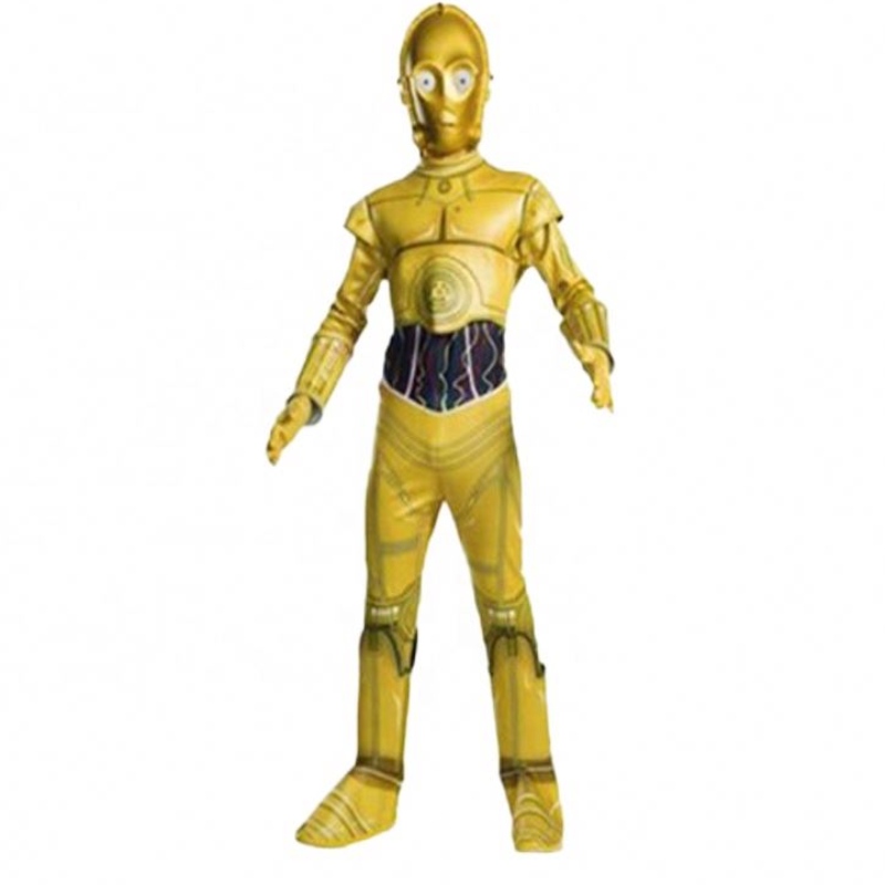 Scannán Mórdhíola Outfits Nfilm Suit do Pháirtí Breithlá Oíche Shamhna Cosplay Wars Comharthaí Jumpsuit C-3PO éadaí robot le masc dona páistí