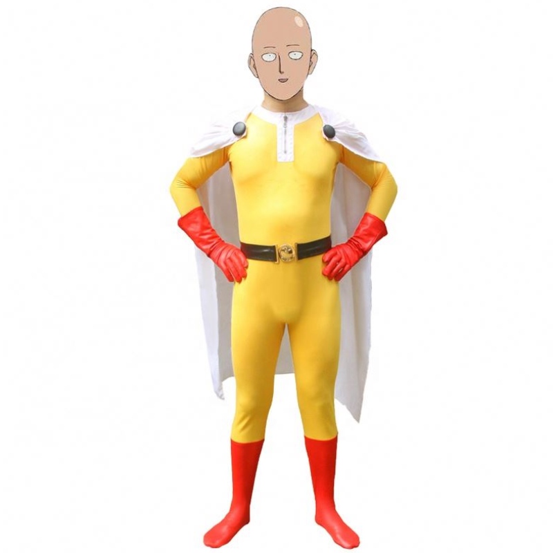 Páistí cóisir Oíche Shamhna is coitianta a bhfuil an -tóir orthu i bpáirtithe tv superhero tv le cosplay cosplay anime one punch man punch éadaí cartúin Saitama