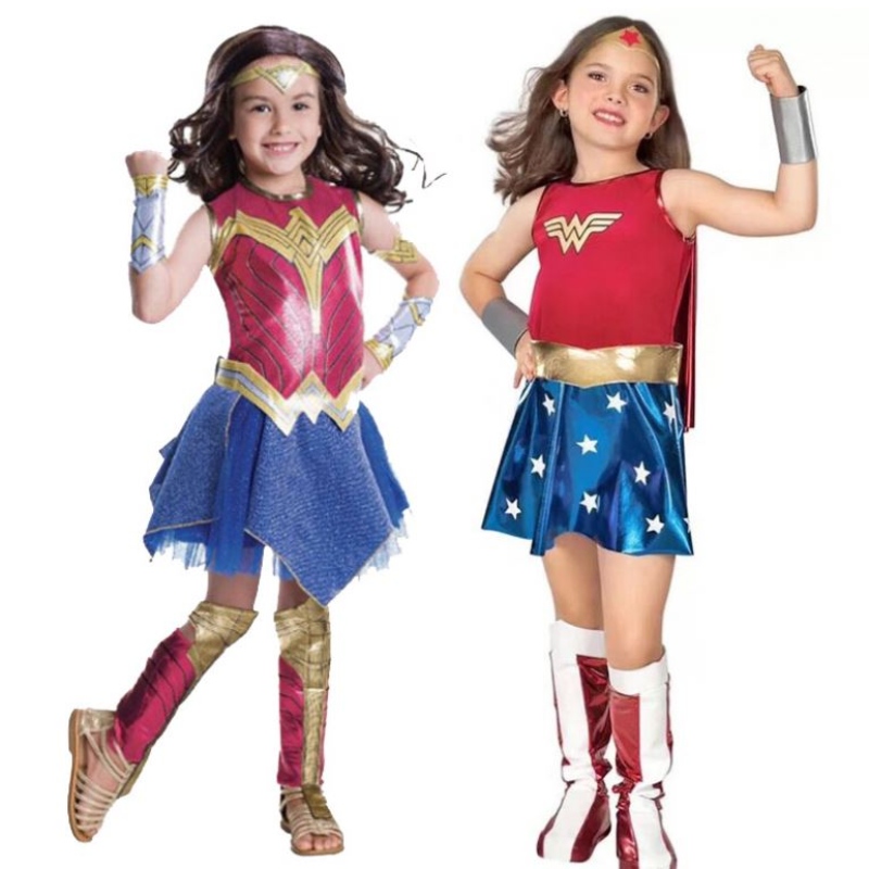 Baige cailíní Wonder Woman éadaí Oíche Shamhna Socraigh Gúna Banphrionsa Gúna Ladybug Kids