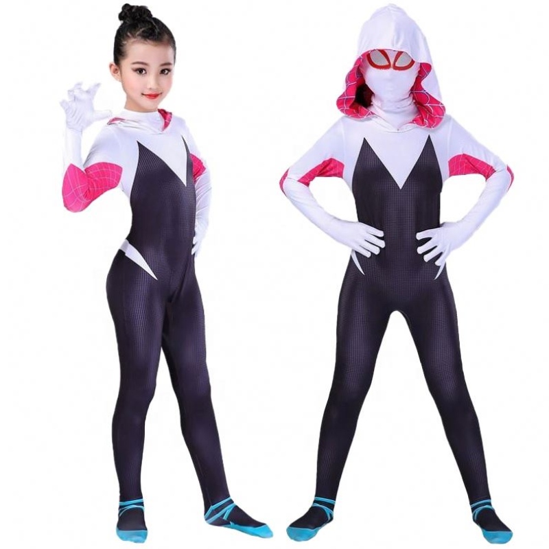 Páirtí Oíche Shamhna Saoire Mórdhíola Mná Cailíní Kids Gwen Spider Man Fear Comhthreomhar Éadaí Uilíocha Feisteas Cosplay Cosplay Le Masc