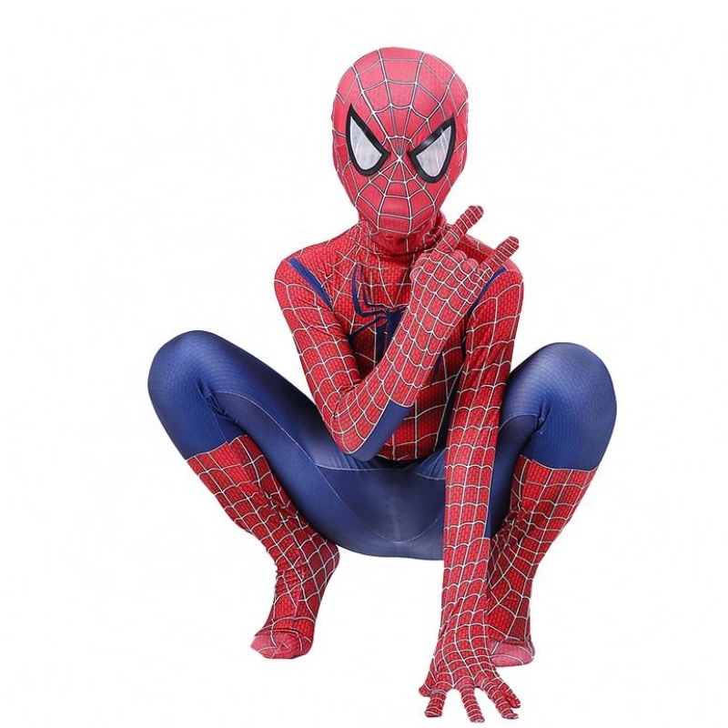 Socraíonn Zipper Teilifís Oíche Shamhna Nmovie Superhero Jumpsuit Feidhmíocht Caith Éadaí Spider-Man le Ceannbhearta