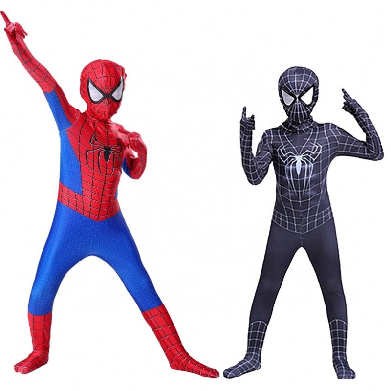 Éadaí Oíche Shamhna Black Cool Fancy Do Pháistí Nadults TV Nfilm Superhero Cosplay Monarcha Traje Spider Man Suit éadaí fear