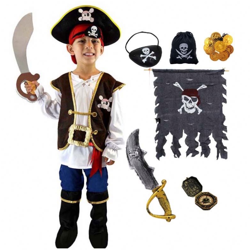 Cosplay Oíche Shamhna Deluxe Set Kids Buachaillí Feisteas Pirate do Pháistí le Hat DGHC-080