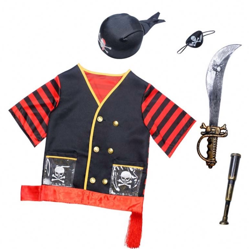 Éadaí Oíche Shamhna Deluxe Socraigh Buachaillí Buachaillí Leanaí Éadaí Pirate Leanaí le Accessories HCBC-016