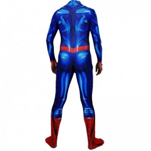Soláthairtí Díreacha Anime Superhero Zentai Socraíonn cultacha Super Bodysuit Oíche Shamhna le Cloak Dearg do Mhan Kids
