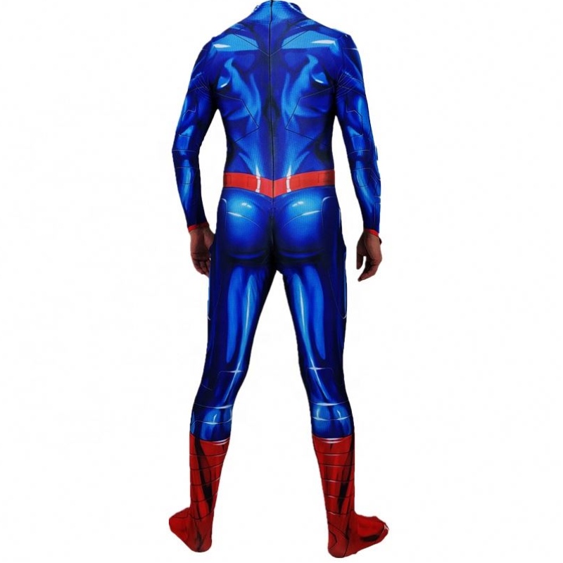 Soláthairtí Díreacha Anime Superhero Zentai Socraíonn cultacha Super Bodysuit Oíche Shamhna le Cloak Dearg do Mhan Kids