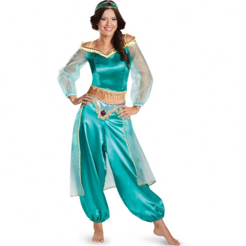 Éide Cluiche Eoraip agus Costais Oíche Shamhnana Stát Aontaithe Cosplay Sexy Aladdin Magic Lampa Jasmine Princess Gúna