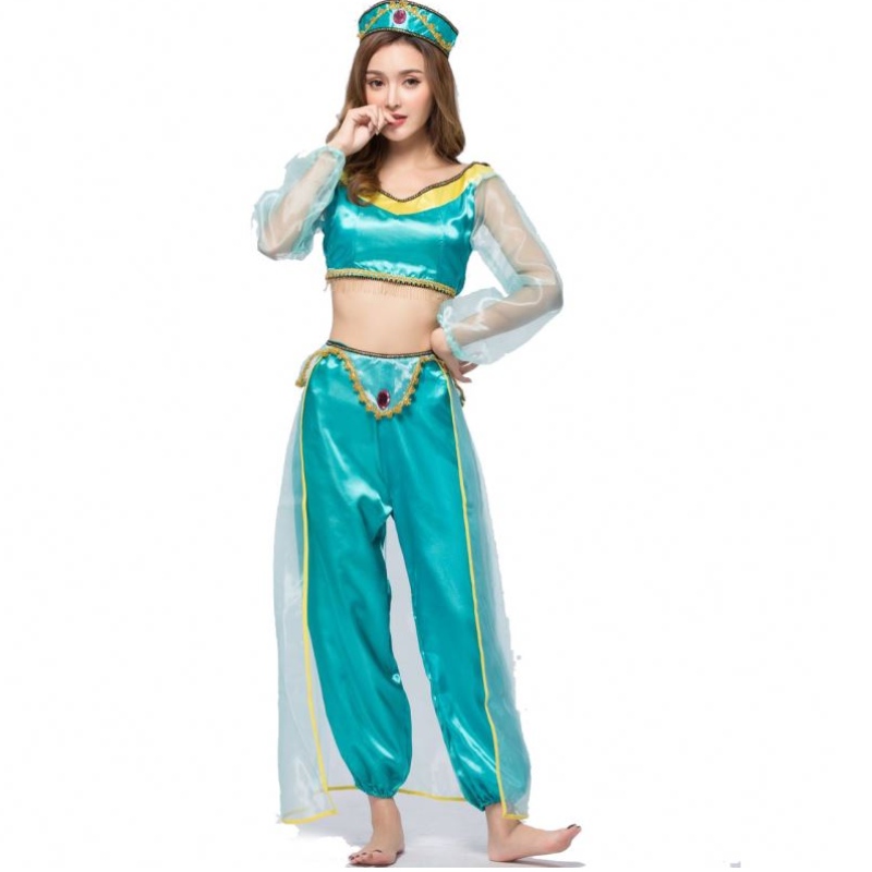 Éide Cluiche Eoraip agus Costais Oíche Shamhnana Stát Aontaithe Cosplay Sexy Aladdin Magic Lampa Jasmine Princess Gúna