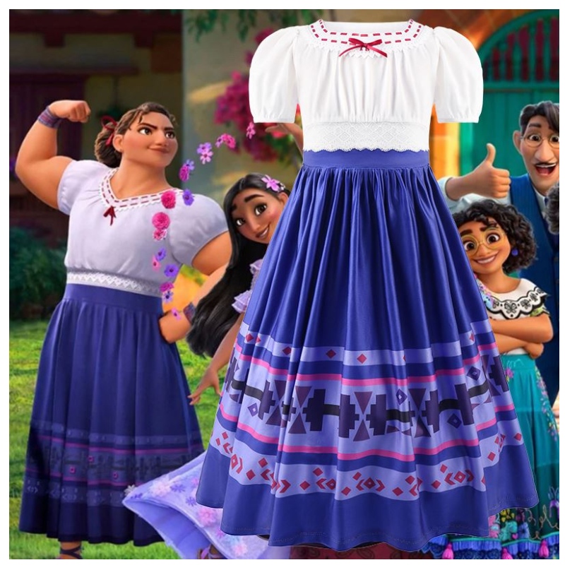 Leanaí baige cailíní mancy cailíní luisa luisa scannán banphrionsa gúna banphrionsa cosplay cosplay carnabhail éadaí kids encanto gúna encanto