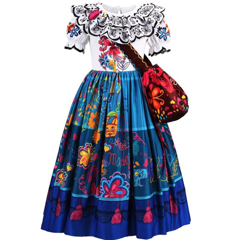 Baige Kids Mirabel Scannán Madrigal Éadaí Oíche Shamhna Cosplay Cosplay Cosplay Cailíní Cóisir Banphrionsa Encanto Gúnaí