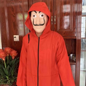 Éadaí Dali Deargníos saoire le masc coverall hoodie jumpsuit airgead heist éadaí cosplay Oíche Shamhna