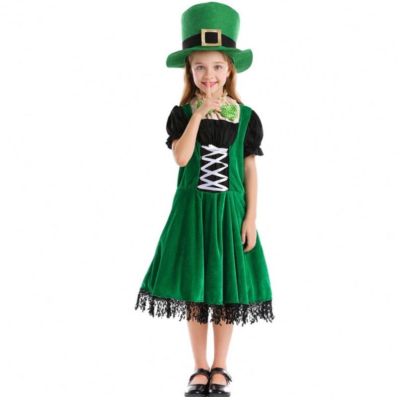 Leanaí Ardchaighdeáin ELF Cosplay Cosplay Páirtí Fancy Gúna Carnival Leprechaun St.