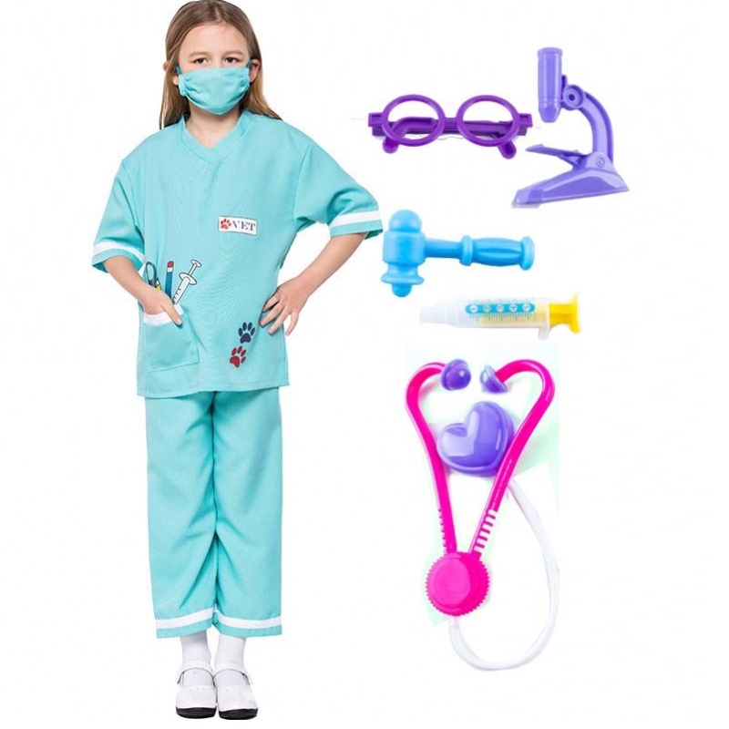 DR Dochtúir Ainmhithe DR Tréidlia Tréidlia Pretend Play Set Suas Socraigh cultacha Oíche Shamhna le Kit Leighis HCBC-013