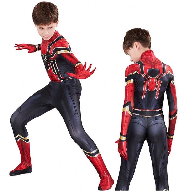 Kids Halloween éadaí Oíche Shamhna Comhoiriúnaithe Superhero Spiderman Suits Éadaína bPáirtithe Cosplay Cosplay 3D Stíl Bronntanais is Fearr