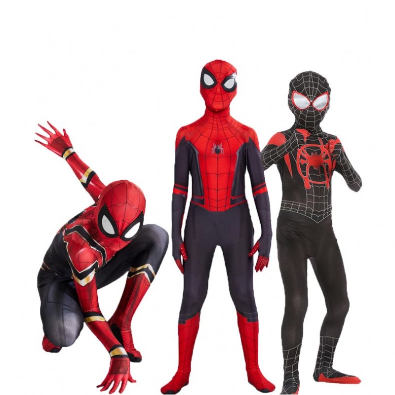 Éadaí Spiderman Ardchaighdeáin Gúna Fancy Gúna Fancy Aosach Agus Kid Éadaí Oíche Shamhna Dearg Dubh Spandex 3D Éadaí Cosplay