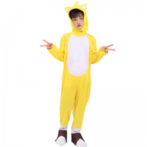 2022 Kid Supersonic Super Black Black Sonic Yellow Charter éadaí Cairtfhostaithe do Oíche Shamhna