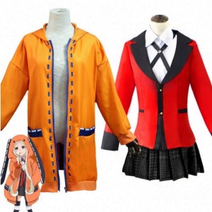 Nime Kakegurui Cosplay Figiúr Yomotsuki Runa Cosplay Cosplay Coat JK Scoil Cailíní Éide Hoodie Gúna Oíche Shamhna do Mhná