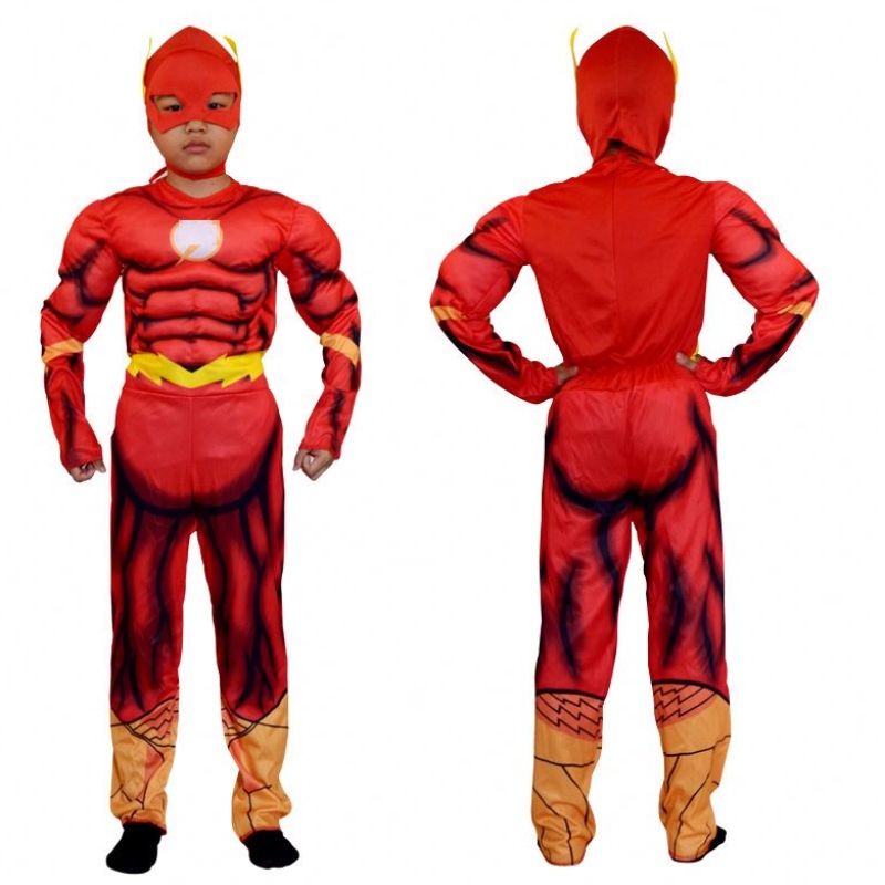 Feisteas Flash Deluxe Boy Gúna Fancy Gúna páistí Fantasy Comics Scannán Carnival Páirtí Oíche Shamhna Costas Cosplay Cosplay