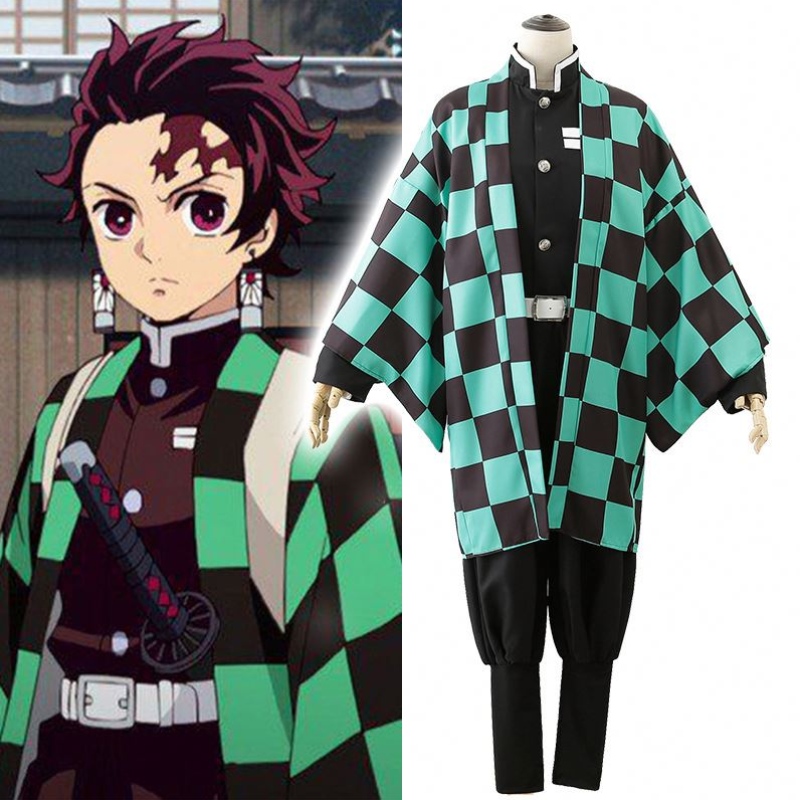 Díolachán te anime demon slayer kimetsuno yaiba tanjirou kamadonezuko cosplay mná agus fir kimono cosplay tacair éadaí