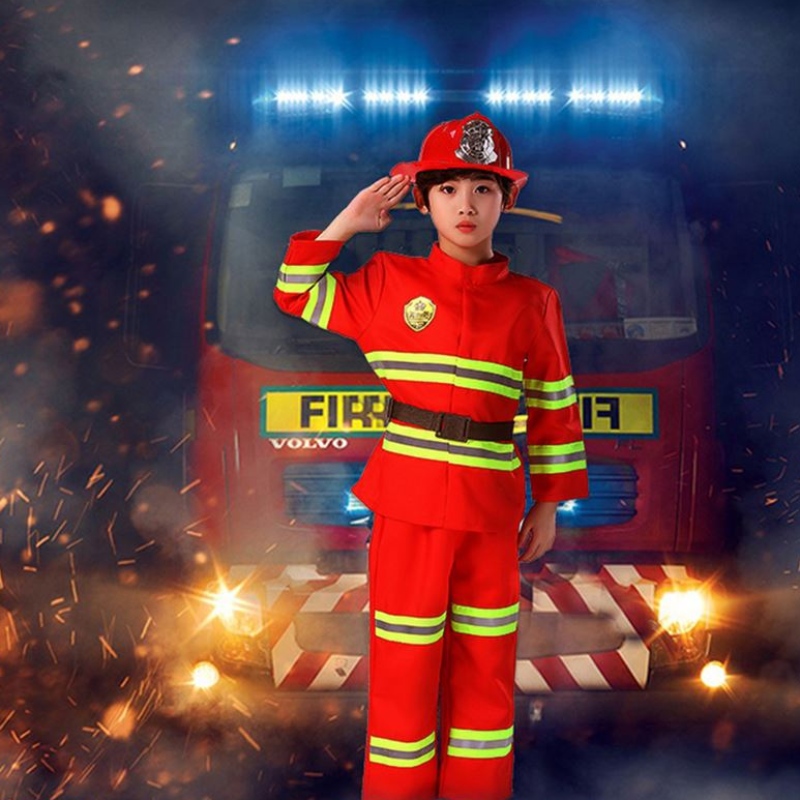 2021 Cosplay Oíche Shamhna páistí comhraiceoirí dóiteáin aonfhoirmeach Sam Fireman Ról Ról Éadaí Éadaí Buachaillí Cailín Feidhmíochta Costumes Páirtí