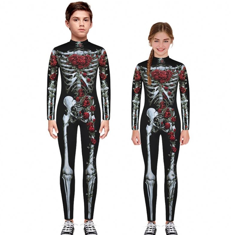 Cultacha cosplay scanrúil Oíche Shamhna dona páistí cnámharlaigh bodysuit diabhal vampire carnabhail éadaí éadaí cloigeann gúna cloigeann