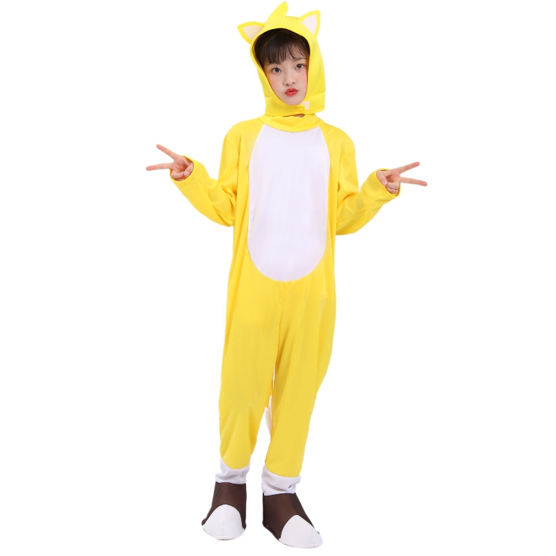 Oíche Shamhna Mórdhíola Fox Buí Tarrs Supersonic Boy Boy Éadaí Hedgehog Sonic Suits Cosplay Feisteas do Pháistí