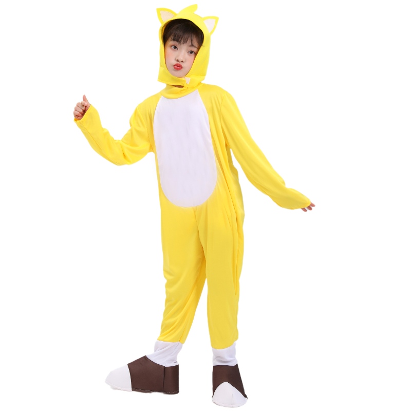 Oíche Shamhna Mórdhíola Fox Buí Tarrs Supersonic Boy Boy Éadaí Hedgehog Sonic Suits Cosplay Feisteas do Pháistí