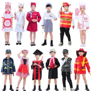 Leanaí Oíche Shamhna Dochtúir Cosplay Cosplay Kindergarten Rólghlacadh Altra Dóiteáin Cook Cook Cook Altraí Éadaí Póilíneachta Píolótaí Costumes