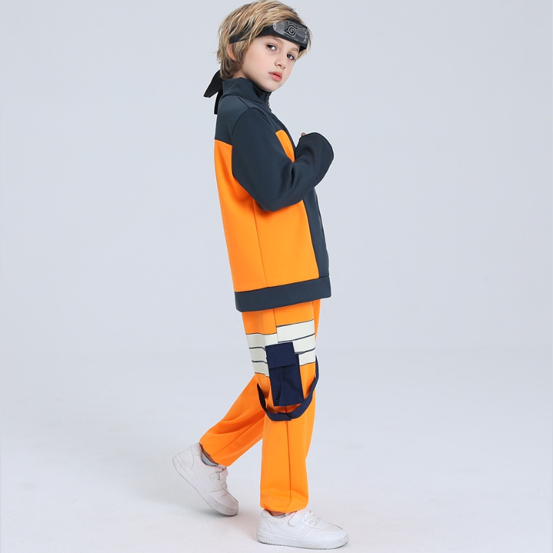 Réidh le Stoc Longin Seolta go tapa Kid Kid Boys Oíche Shamhna Anime Uzumaki Cosplay Cosplay Zipper Suas Jackets Pants Set Iomlán Socraigh Socraigh