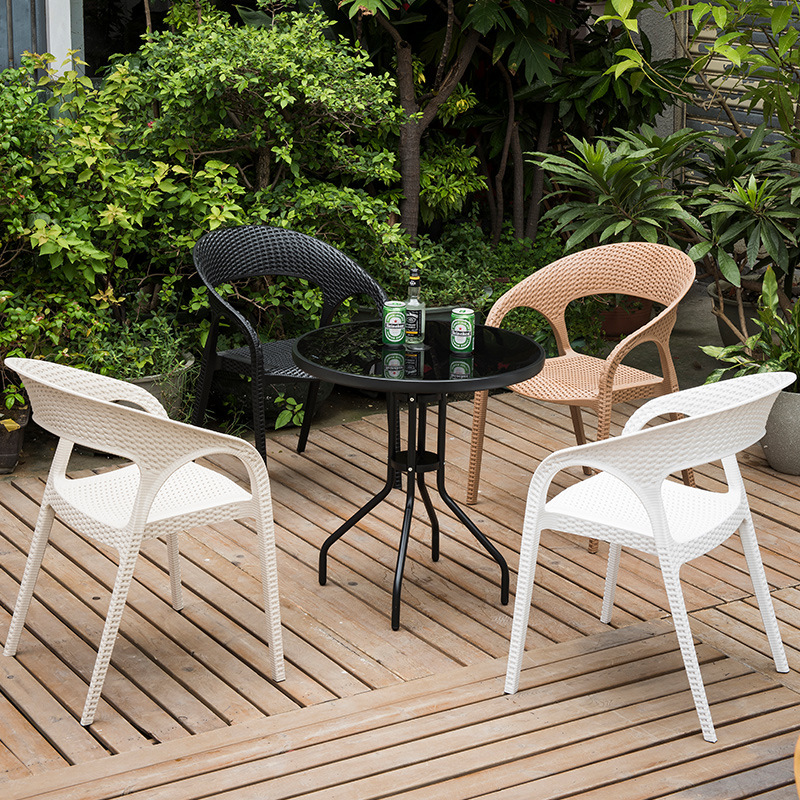 PP rattan stiilis kohviku toolid välismööbel aiast plastvaigist tool plastist aiatoolid