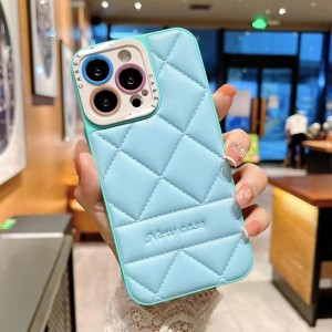 Oiriúnach do iPhone13Promax Cushion aer cumhra beag 14 Lambskin Plaid Paiste Cás Fón Fón 12 Cás Cosanta