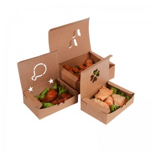 Takeaway Bia Mórdhíola Takeaway Páipéar Kraft indiúscartha Pacáistiú bia iniompartha iniompartha go tapa