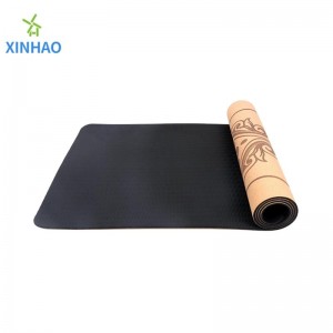 Amazon is fearr a dhíol corc tpe yoga mat mórdhíola, 4mmn5mmn6mmn8mm tpe cork mata yoganeamh-duillín, tacaíocht lógó saincheapthanó cló