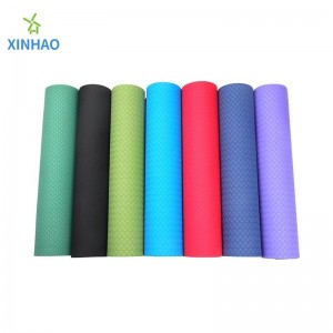 Cosaint Comhshaoil ​​Ciseal Dúbailte dhá dhath saincheaptha (4n6m) TPE Mat Yoga Mat Mórdhíola, oiriúnach do Yoga, aclaíocht, Pilates