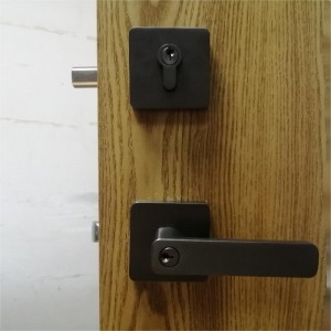 78001 Lever Iontrála Cearnach le Deadbolt Sorcóir Dúbailte Socraigh Glas Teaglama araon (le haghaidh Oifige agus Doras Tosaigh), Lockset Doras Iontrála tromshaothair, 1 Pacáiste
