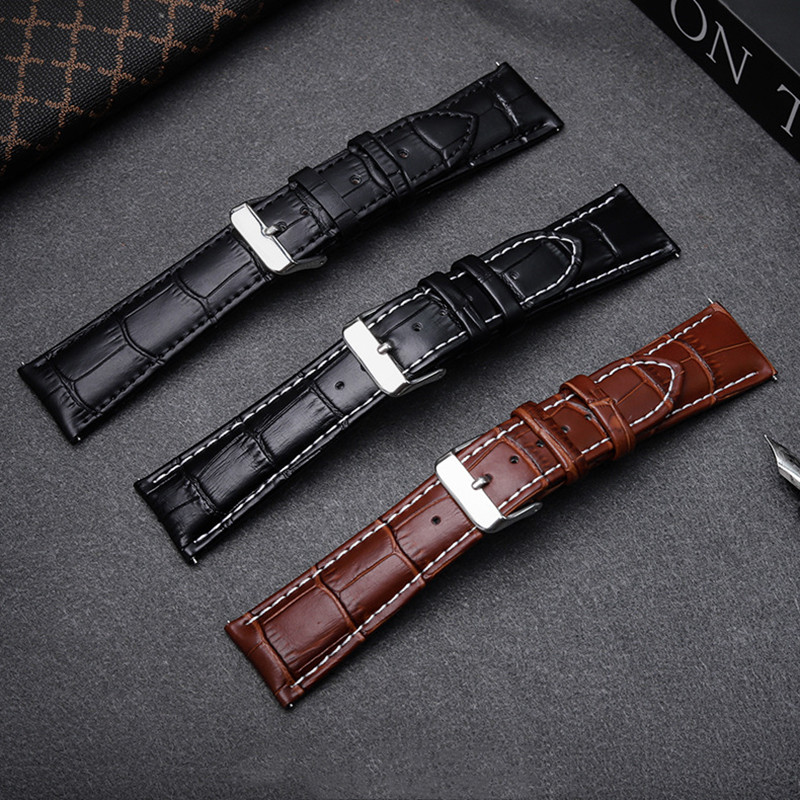 Strap leathair, strap breathable, faiseanta agus buan le haghaidh uaireadóirí Apple, Samsung, Huawei agus Xiaomi, 12mm, 14mm, 16mm, 18mm, 20mm